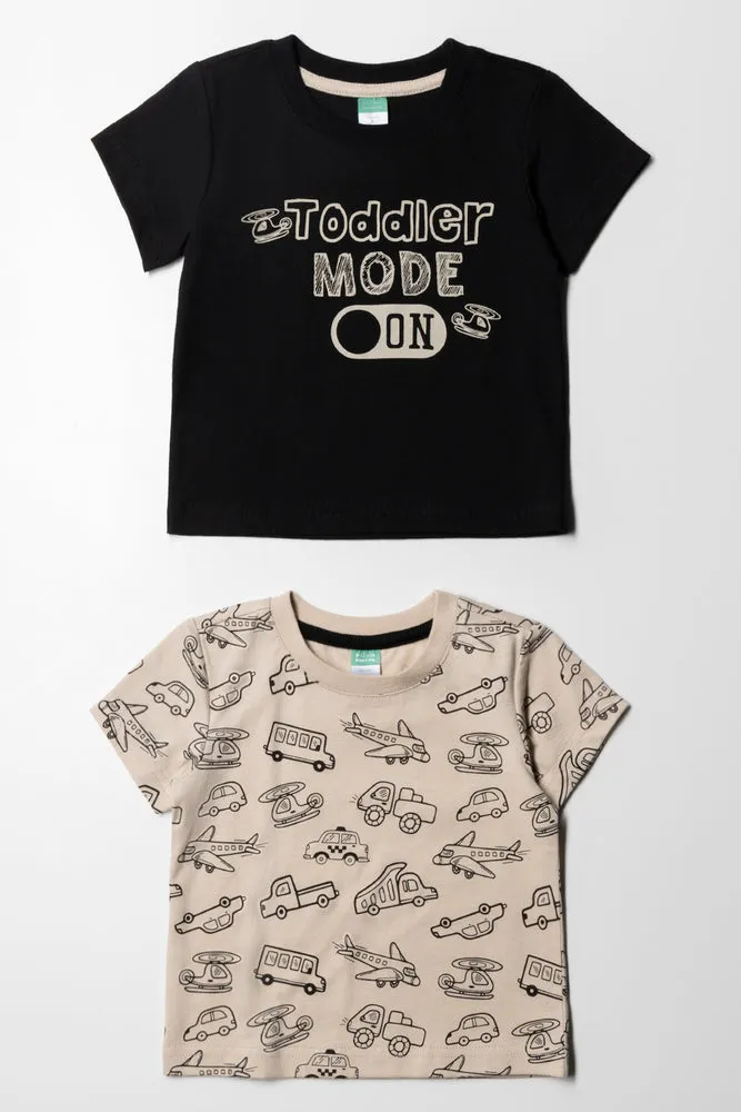 2 Pack T-Shirts Toddler Mode Stone & Black