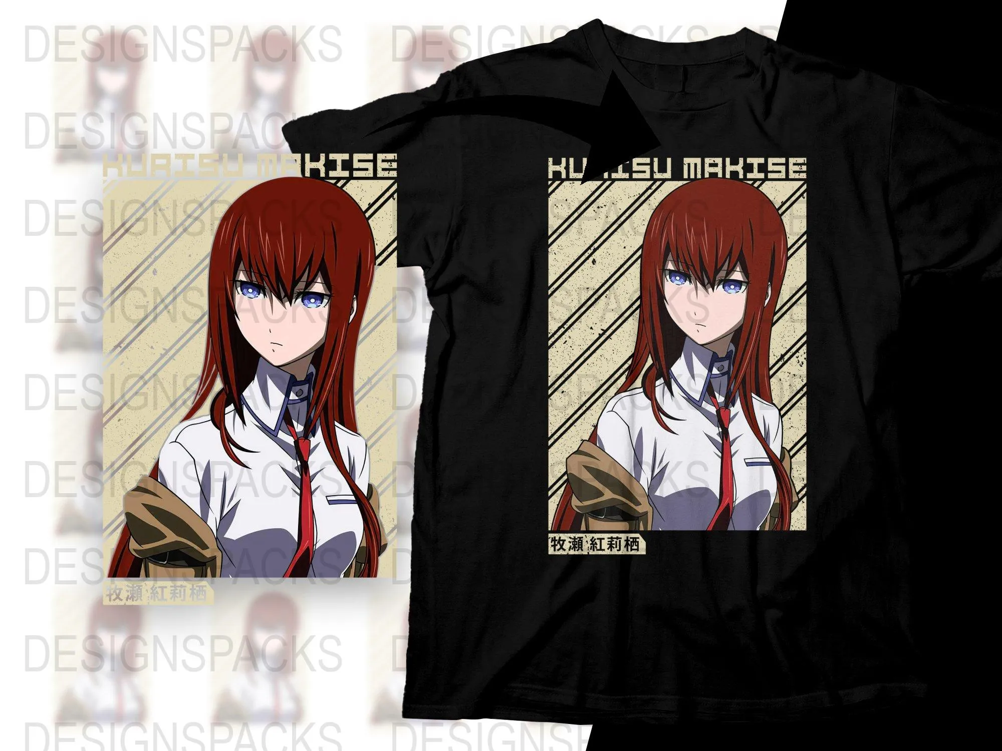 Anime Kurisu Makise Graphic Png Digital Download