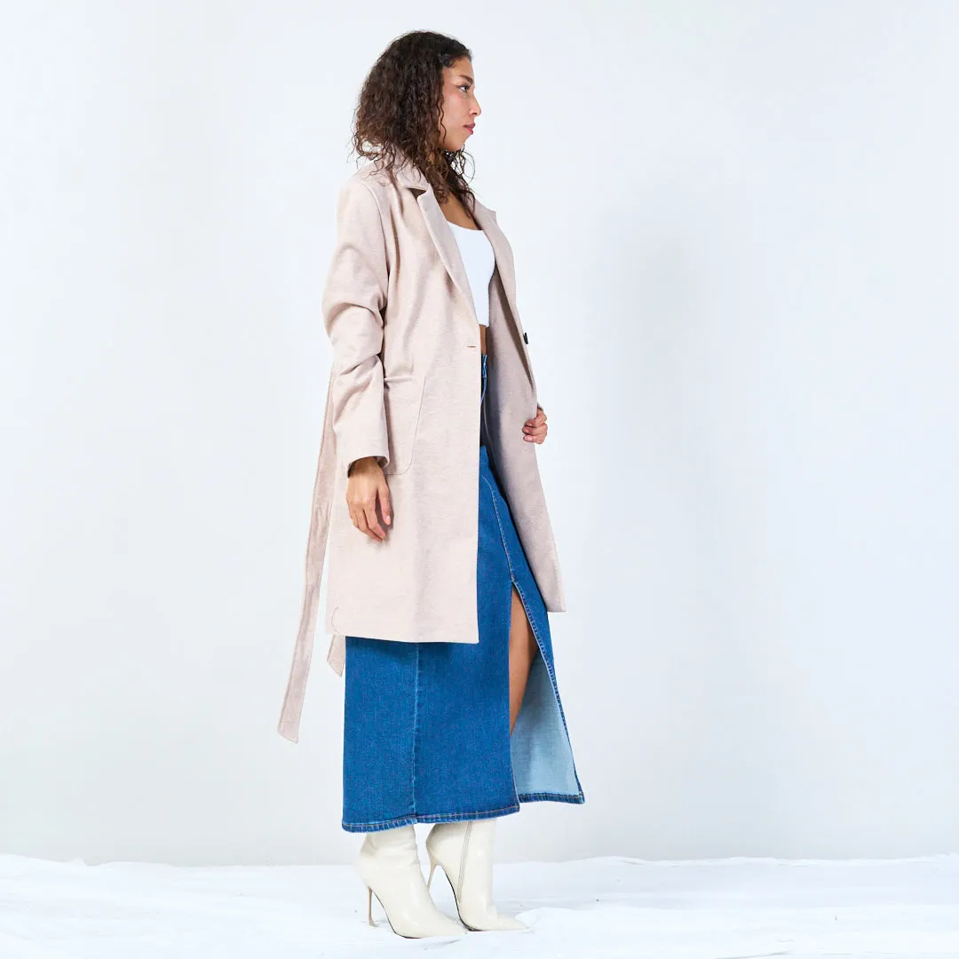 Belted longline coat wholesale