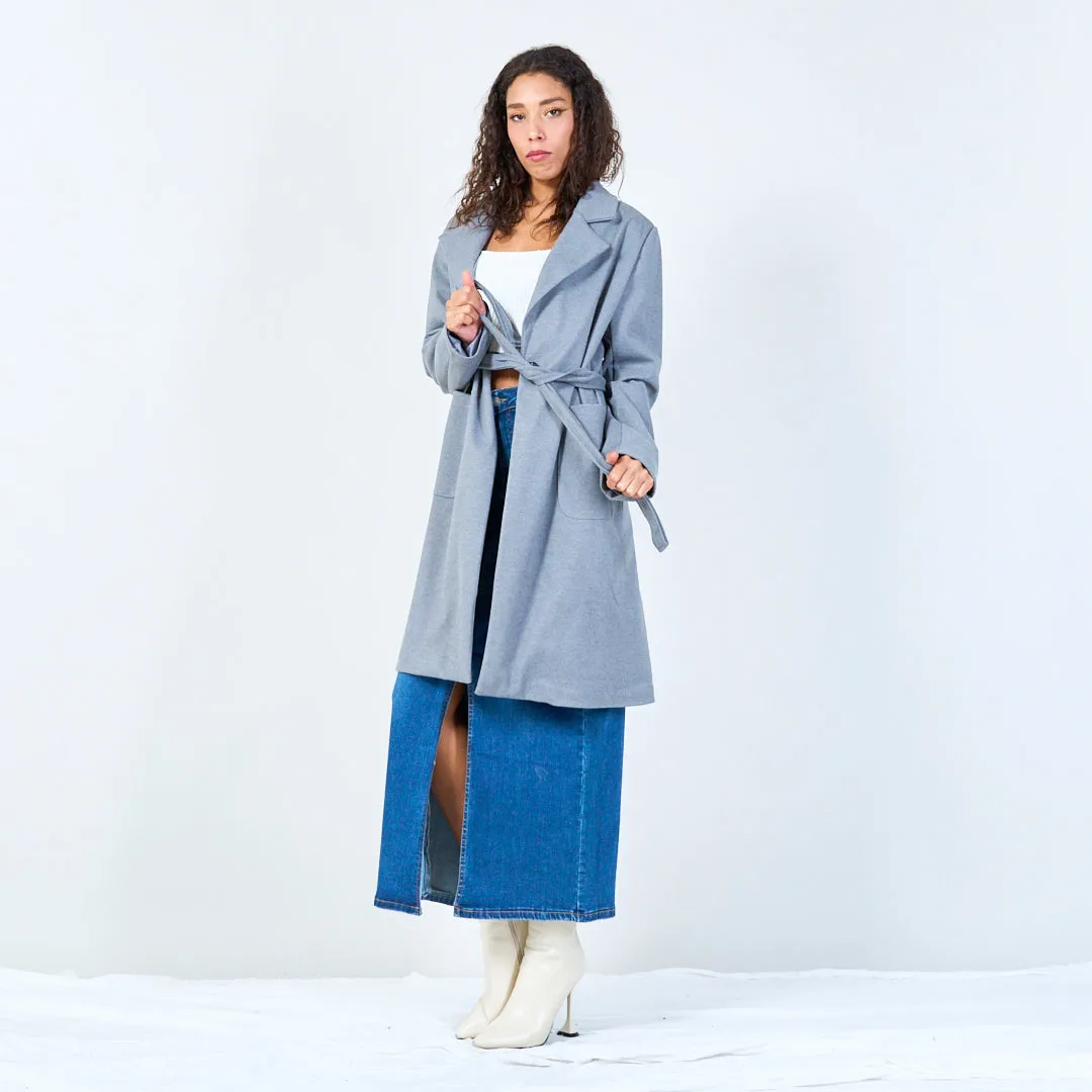 Belted longline coat wholesale