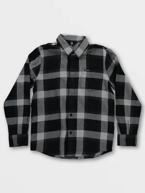 Big Boys Curwin Long Sleeve Flannel - Black Grey