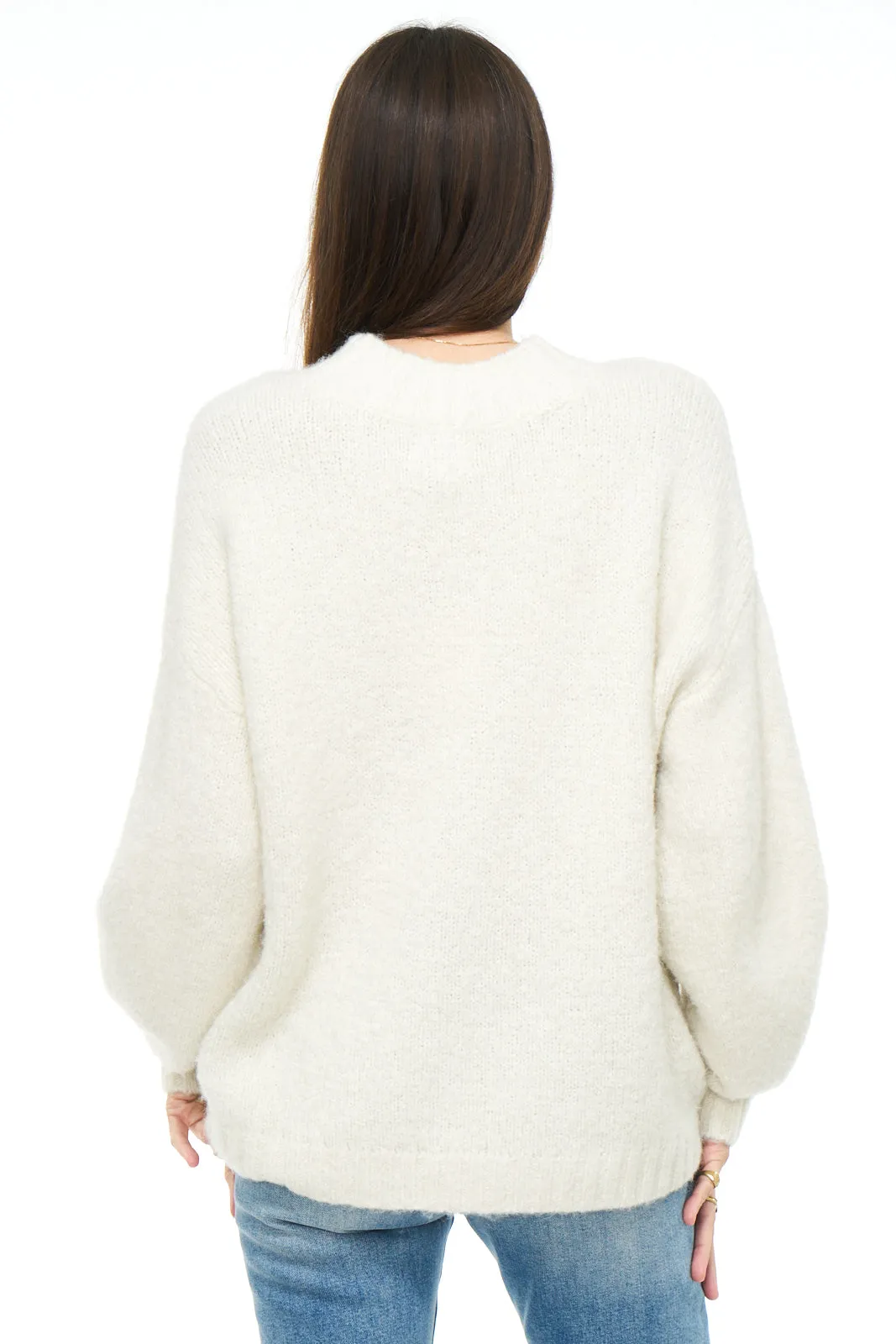 Carlen Mock Neck Sweater ~ Ecru