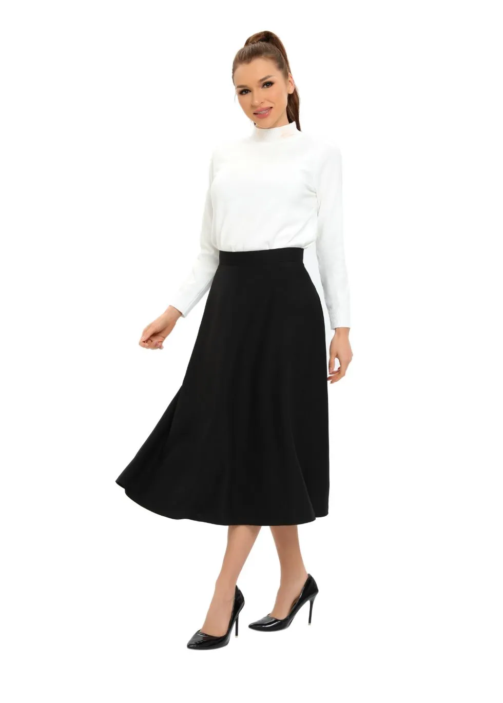 Classic Black A-Line 31 Inch Skirt