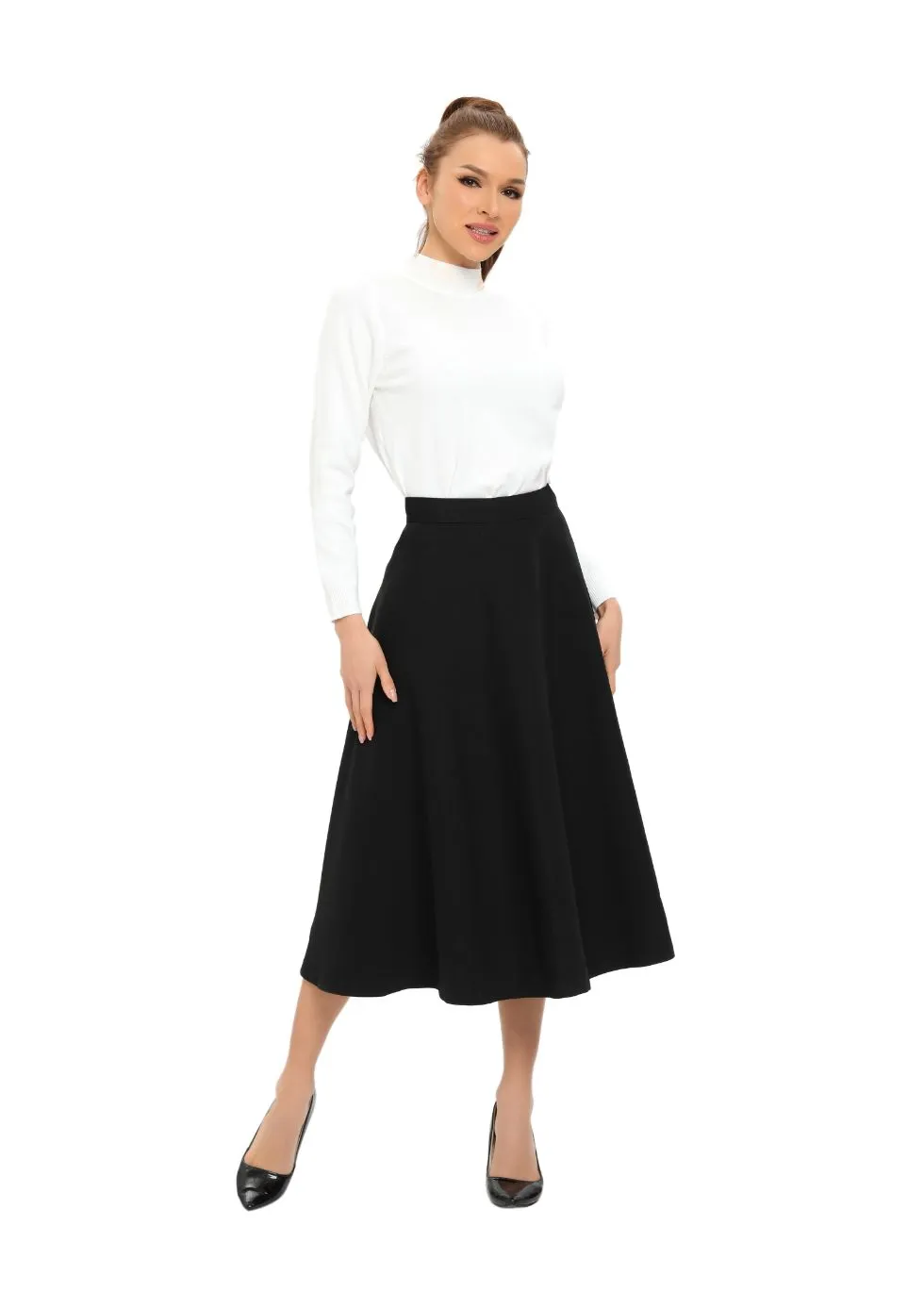 Classic Black A-Line 31 Inch Skirt