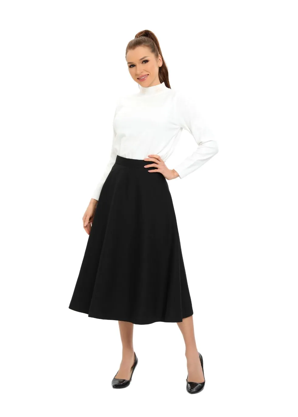 Classic Black A-Line 31 Inch Skirt