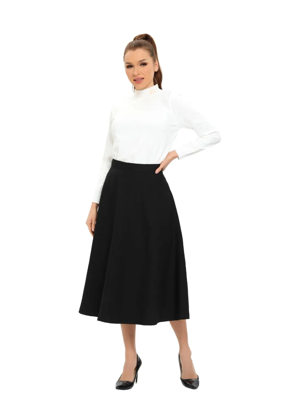 Classic Black A-Line 31 Inch Skirt