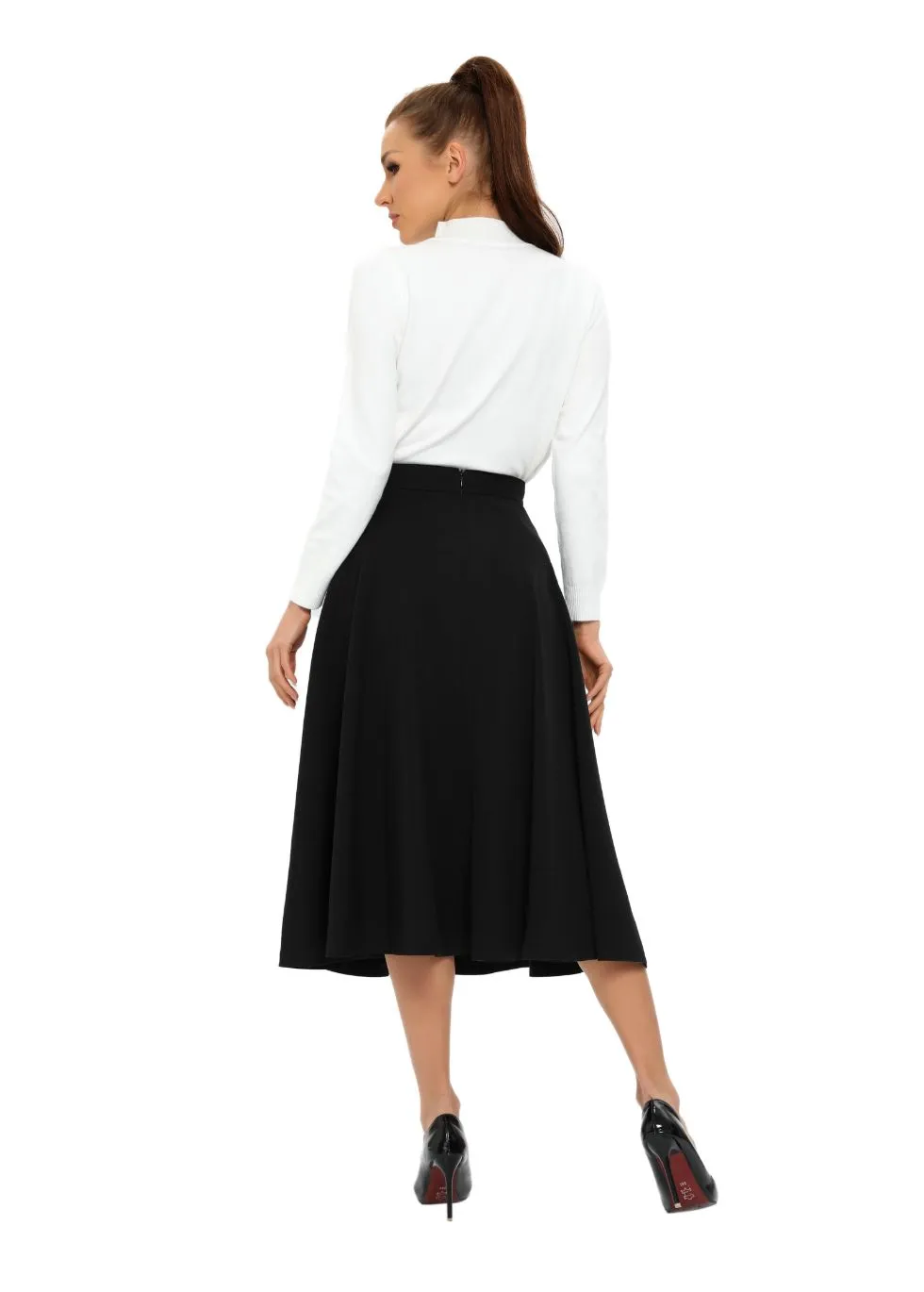 Classic Black A-Line 31 Inch Skirt