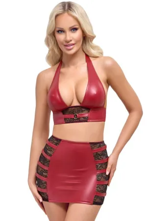 Cottelli Party Red Top and Skirt Set