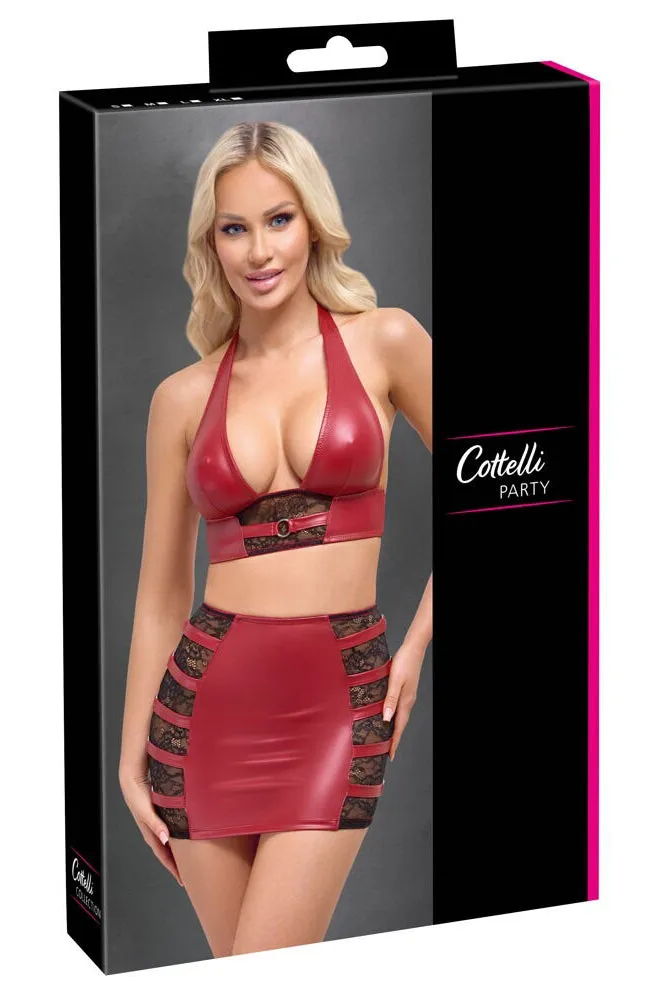 Cottelli Party Red Top and Skirt Set