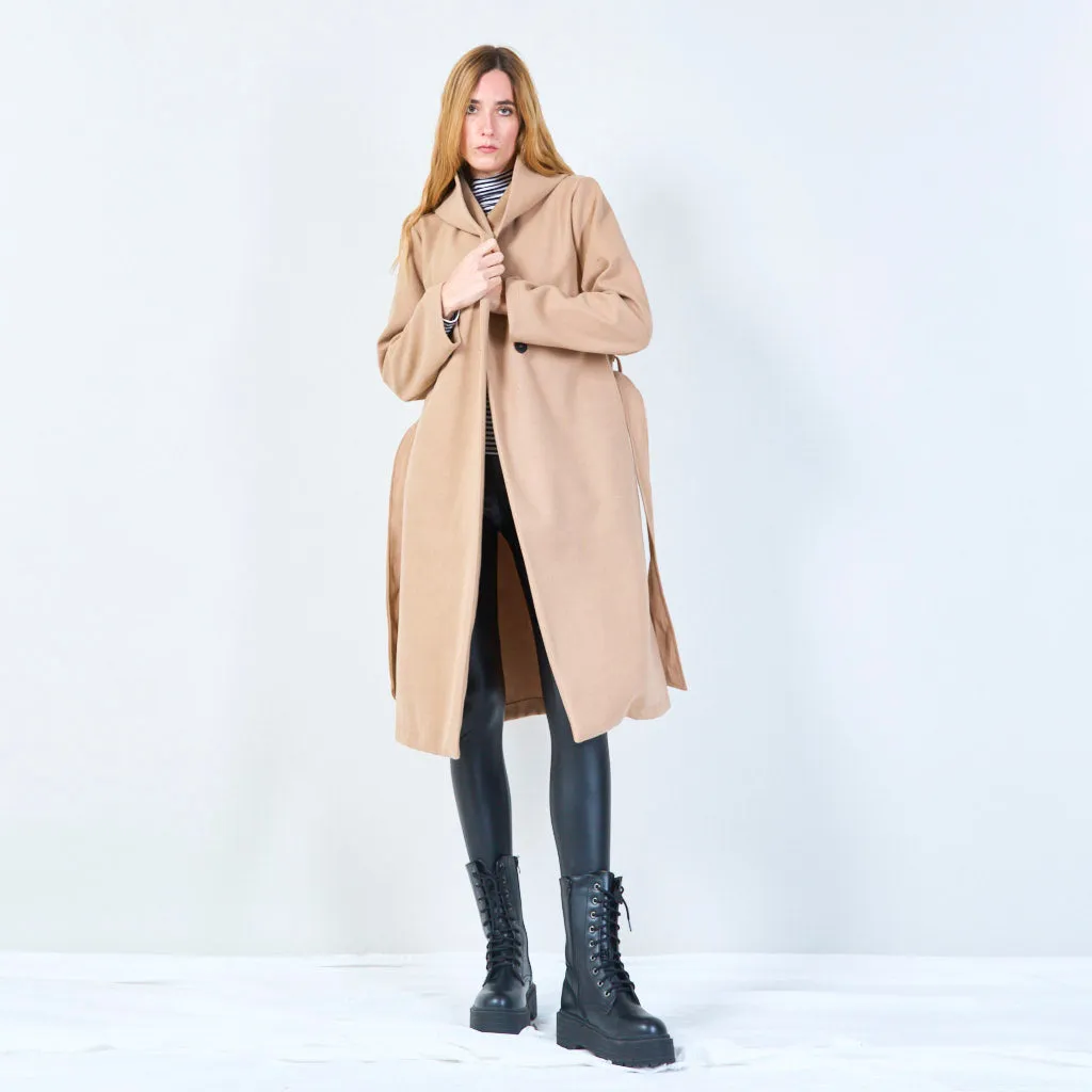 Elegant longline coat with button detail wholesale