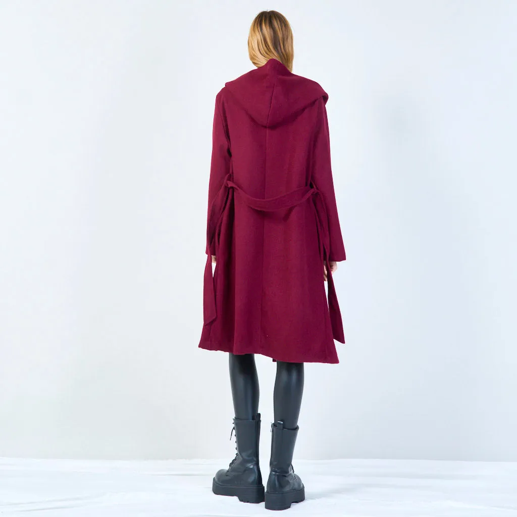 Elegant longline coat with button detail wholesale