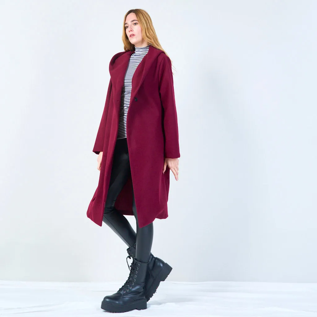 Elegant longline coat with button detail wholesale