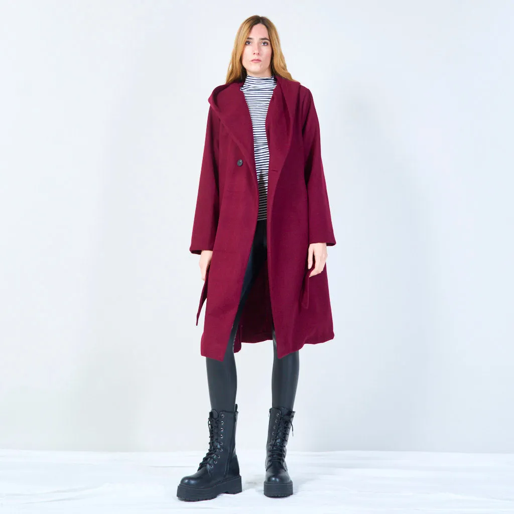 Elegant longline coat with button detail wholesale