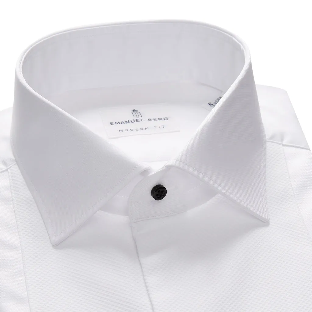 Emanuel Berg White Twill Modern Fit Formal Shirt