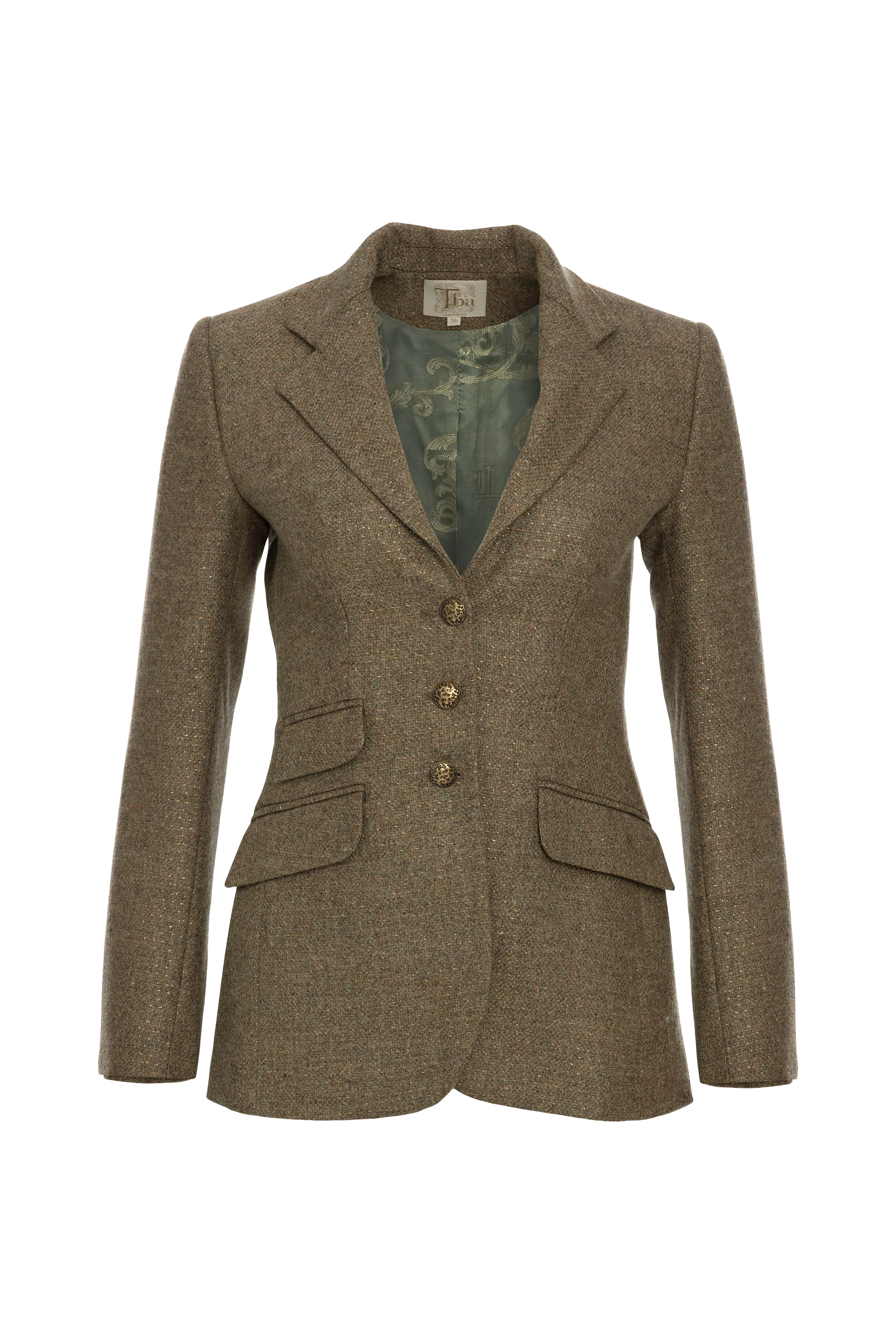 Fitted Metallic Tweed Jacket