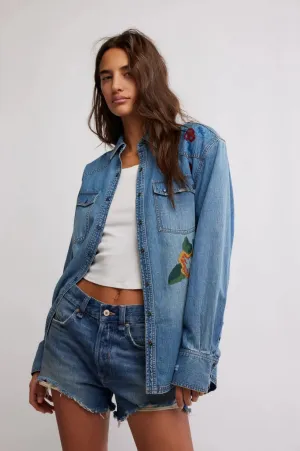 Free People Oh the Places You'll Go Denim Jacket