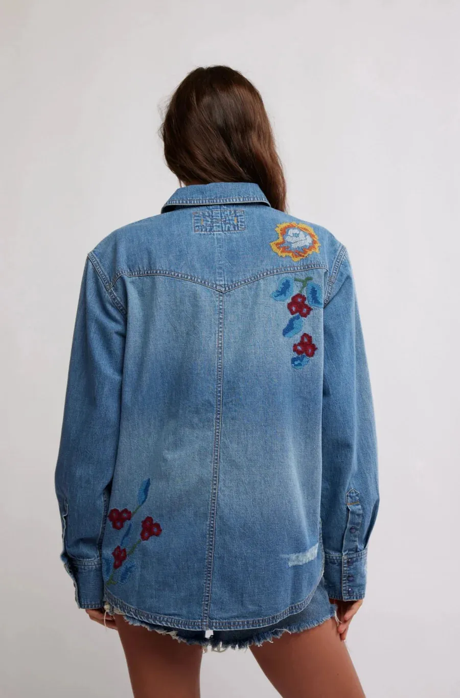 Free People Oh the Places You'll Go Denim Jacket