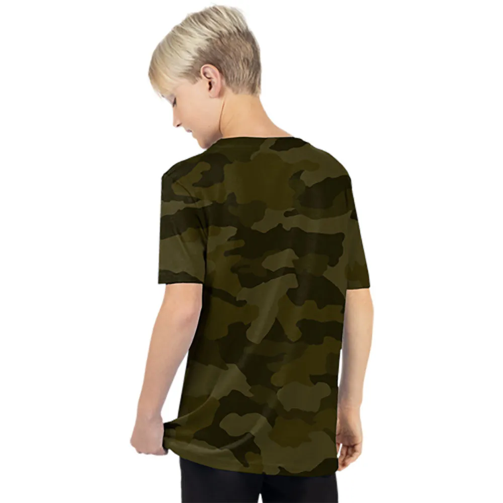 FXR Broadcast Premium T-Shirt Army Camo/Inferno Green