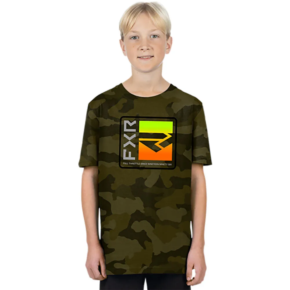 FXR Broadcast Premium T-Shirt Army Camo/Inferno Green