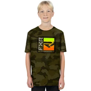 FXR Broadcast Premium T-Shirt Army Camo/Inferno Green