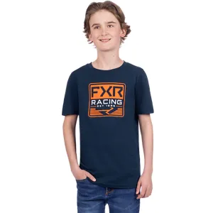 FXR Emblem Premium T-Shirt Midnight/Orange Blue