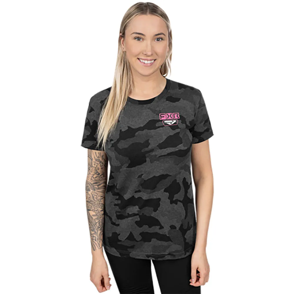 FXR Gladiator Premium T-Shirt Grey Camo/Pink