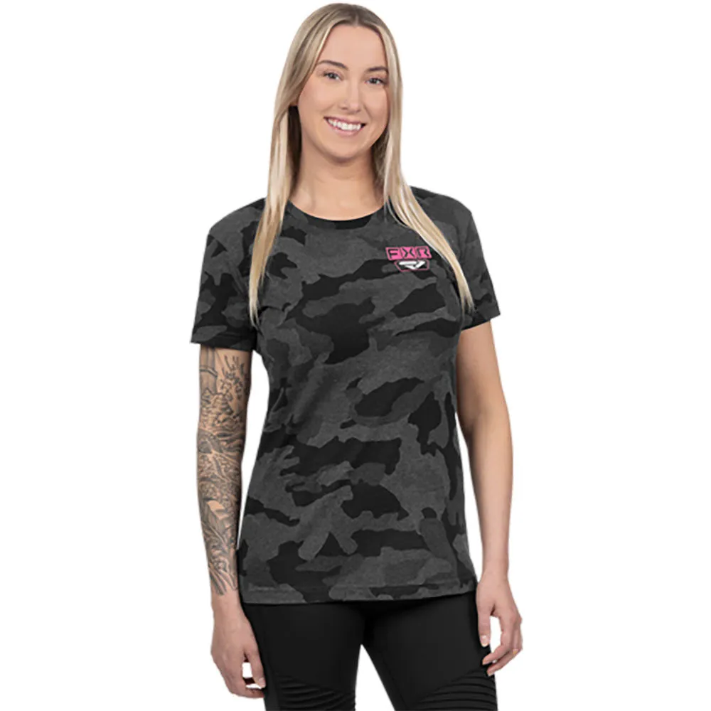 FXR Gladiator Premium T-Shirt Grey Camo/Pink