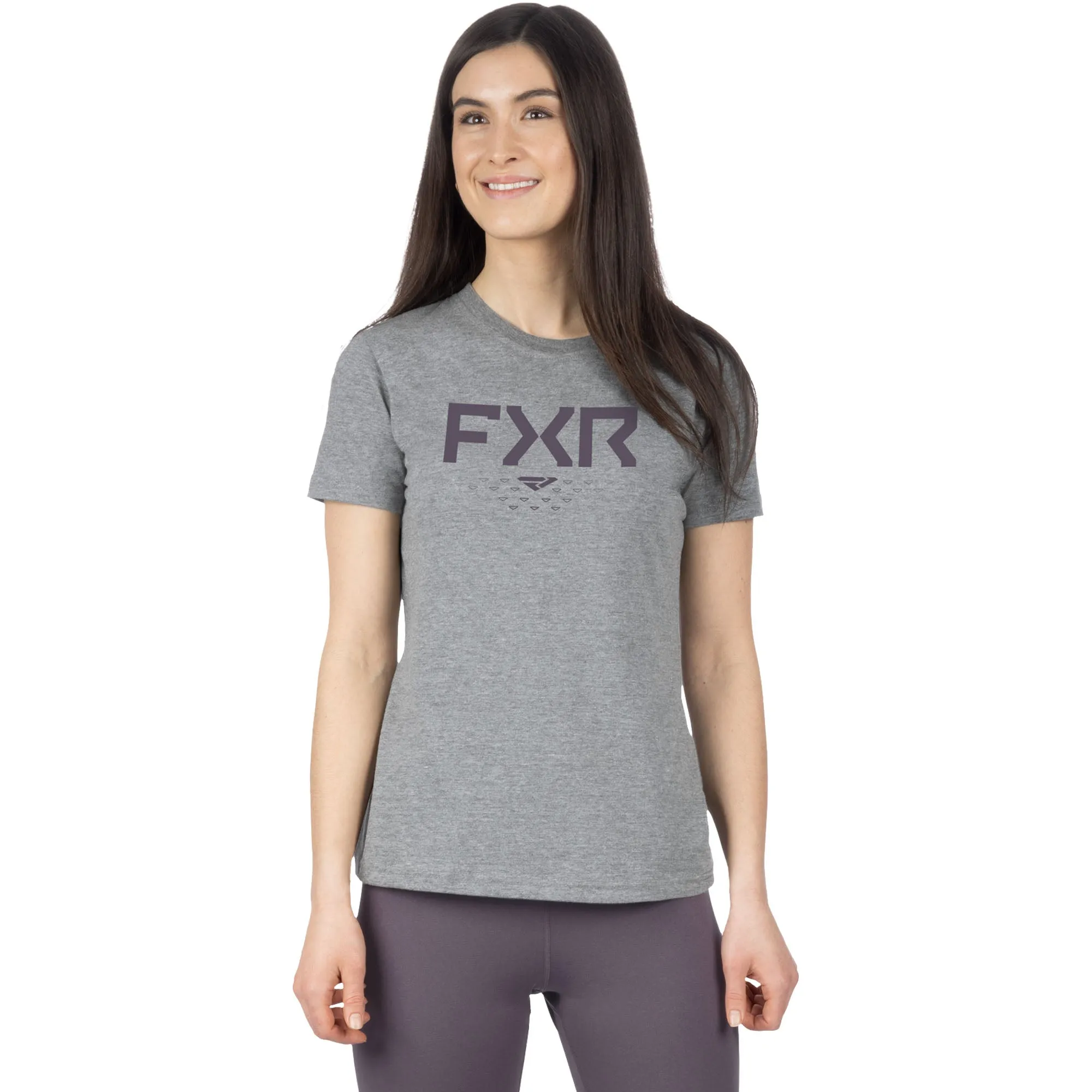 FXR Helium Premium T-Shirt Grey Heather/Muted Grape