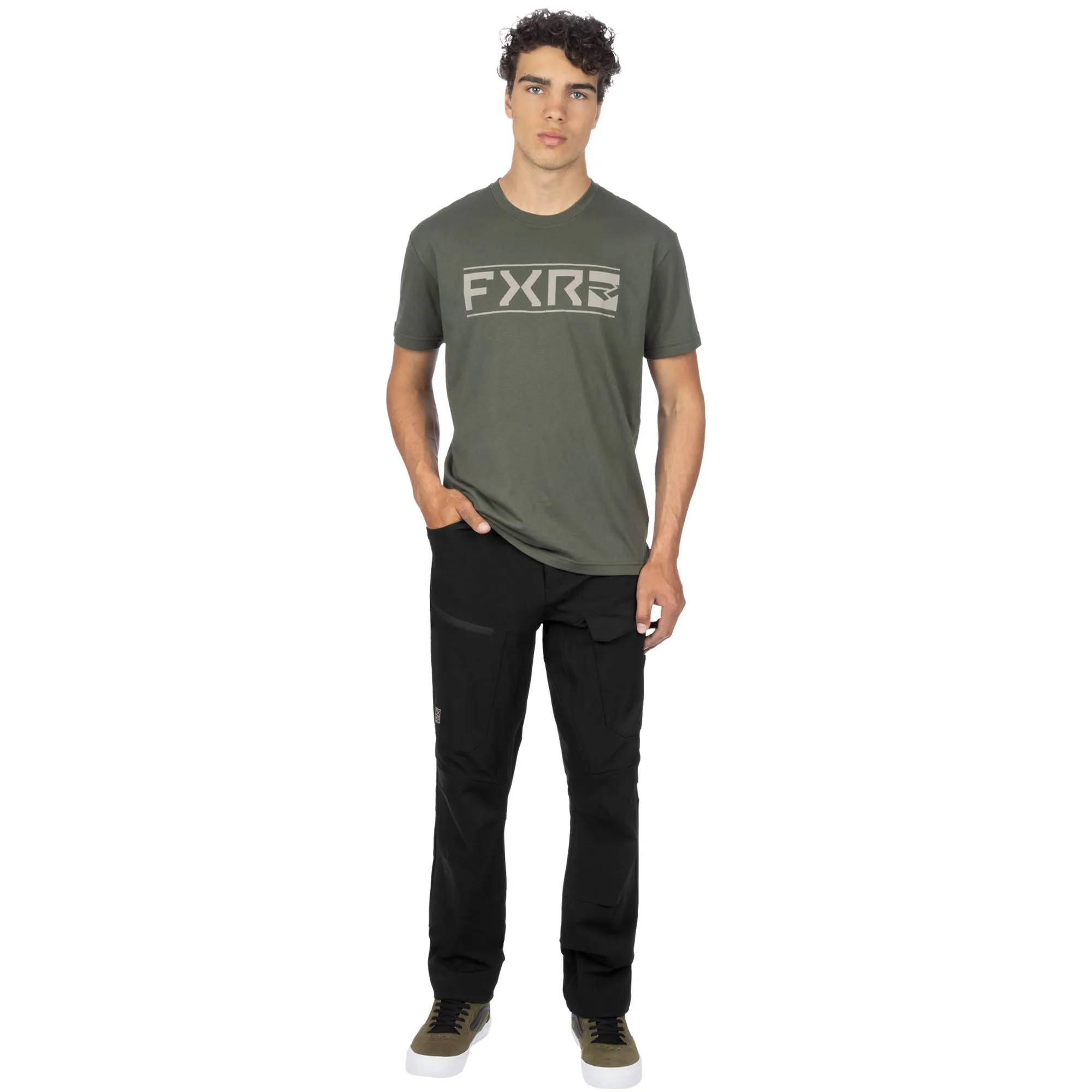 FXR  Mens Victory Premium T-Shirt Tee Short Sleeve Cotton Casual Army Stone