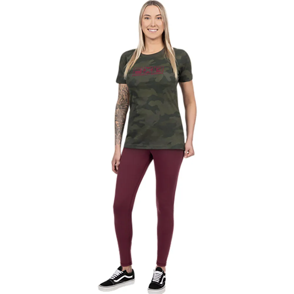 FXR Podium Premium T-Shirt Army Camo/Merlot Green