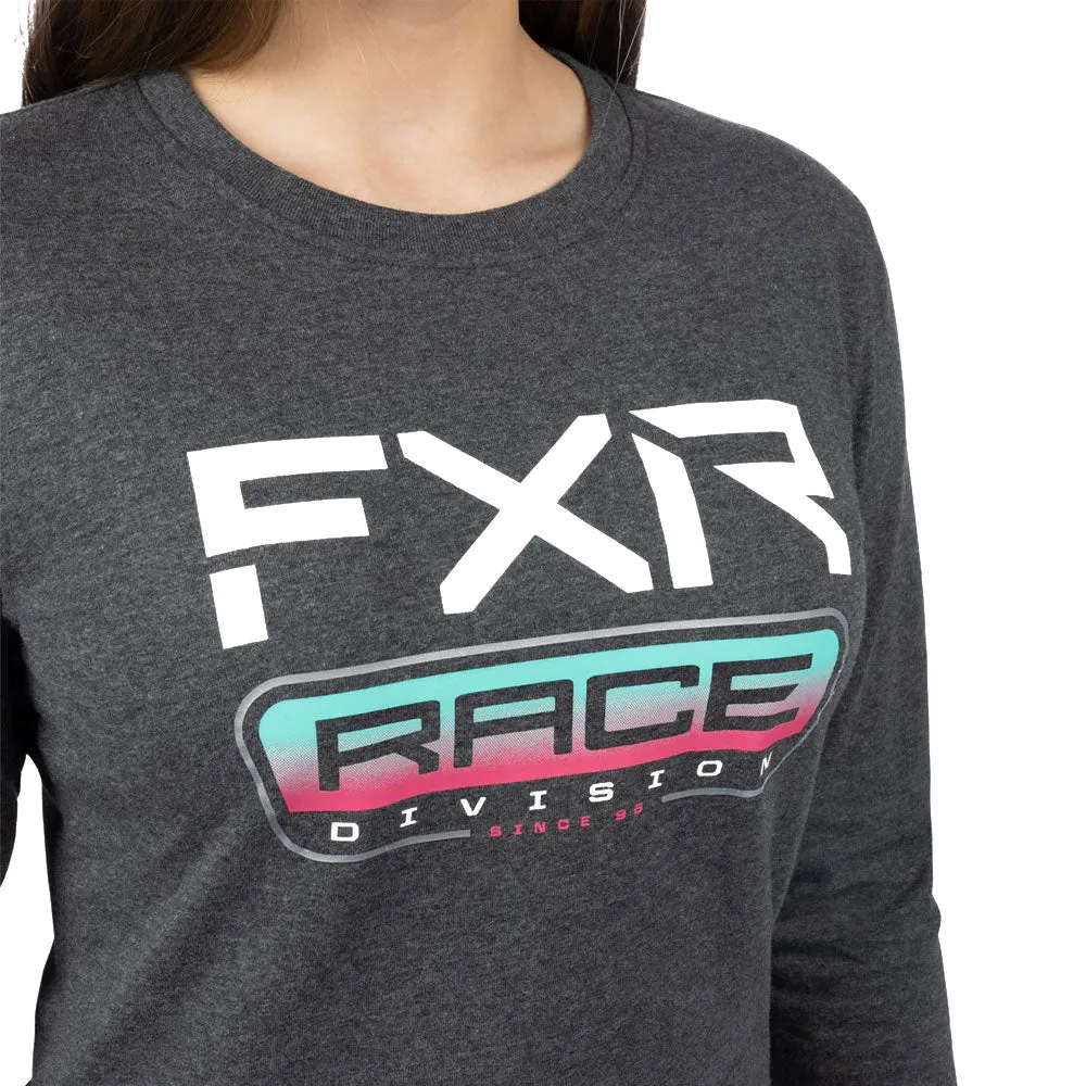 FXR Race Div Premium Long Sleeve T-Shirt Charcoal Heather/Mint-Razz