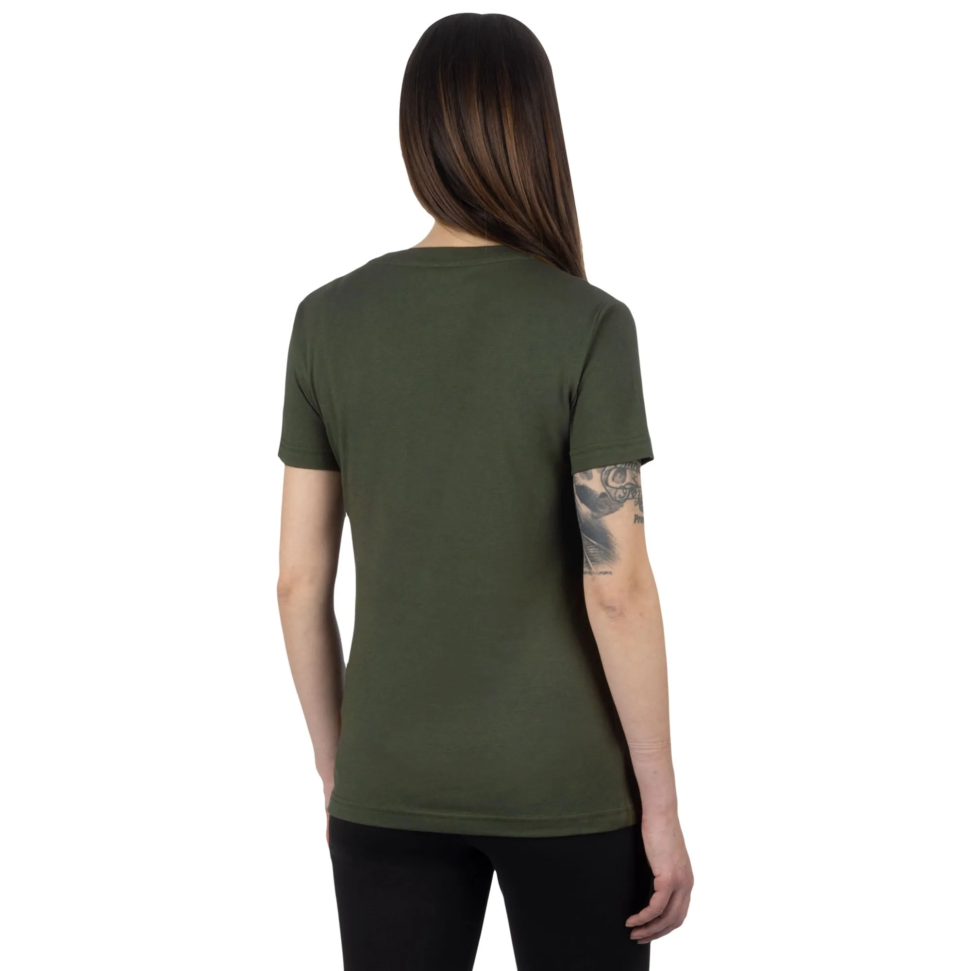 FXR  Womens Antler Premium T-Shirt Tee Crew Neck Short Sleeve Cotton Army Bone