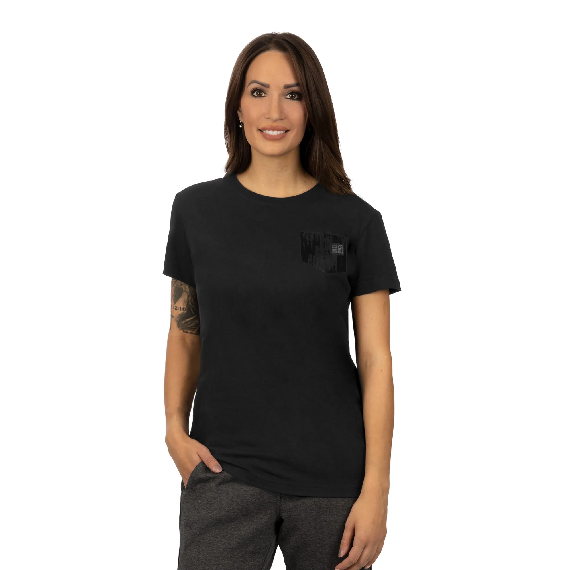 FXR Womens Work Pocket Premium Boyfriend T-Shirt Black