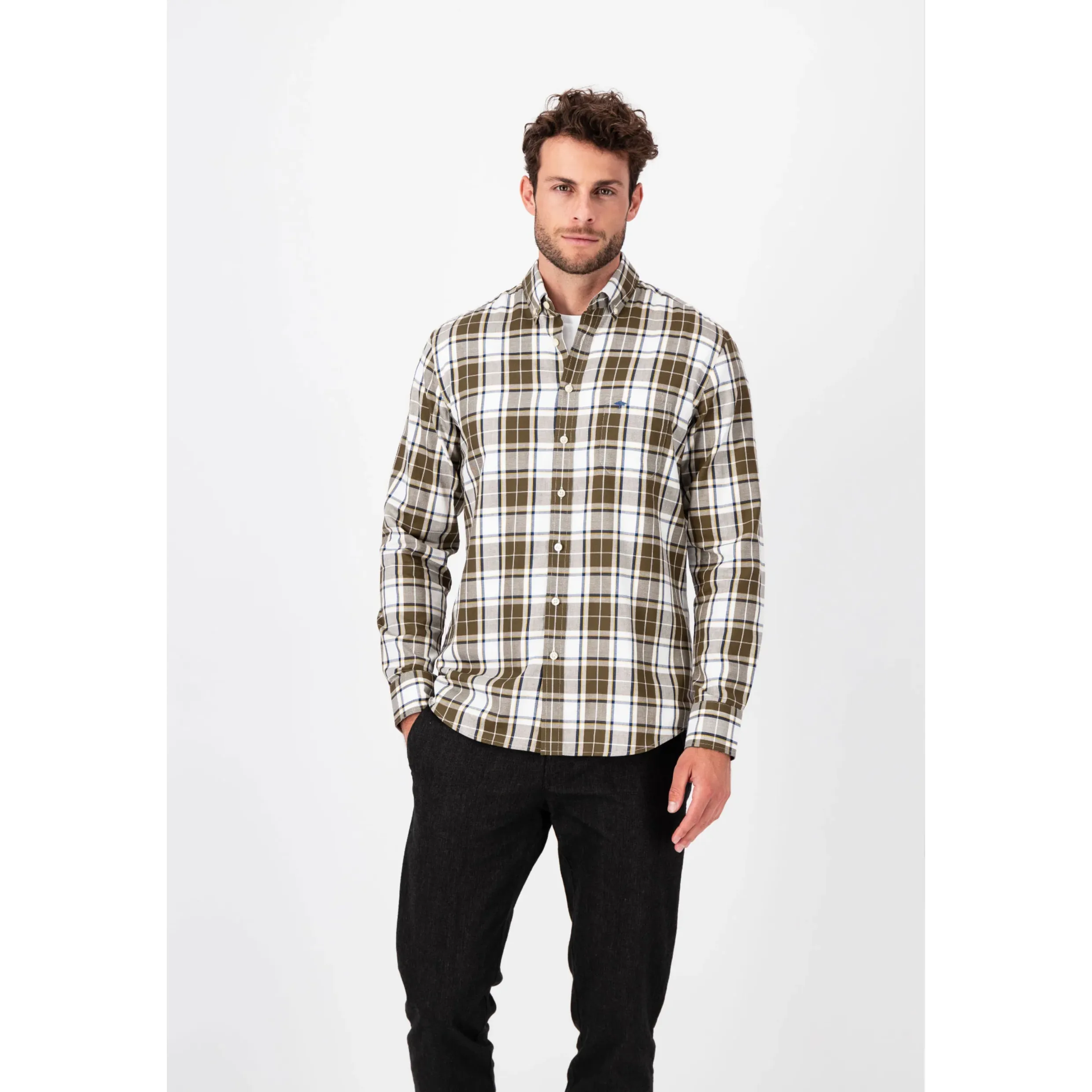 Fynch-Hatton Supersoft Cotton Button Down Shirt 13098020 Winter Sun