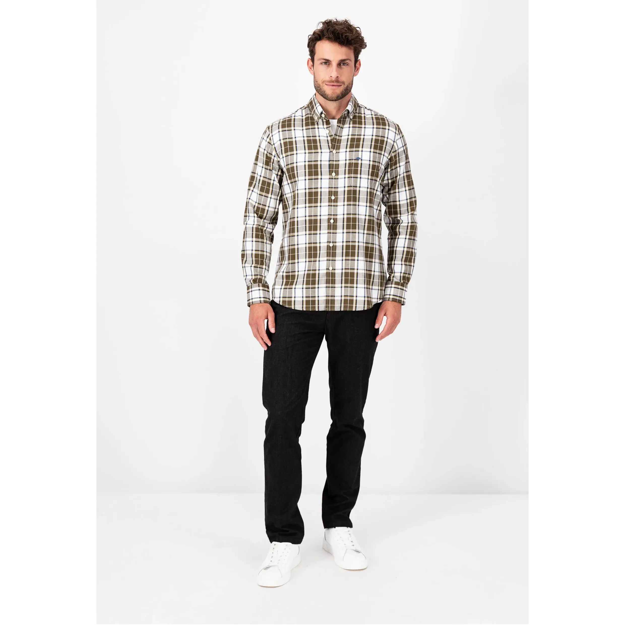 Fynch-Hatton Supersoft Cotton Button Down Shirt 13098020 Winter Sun