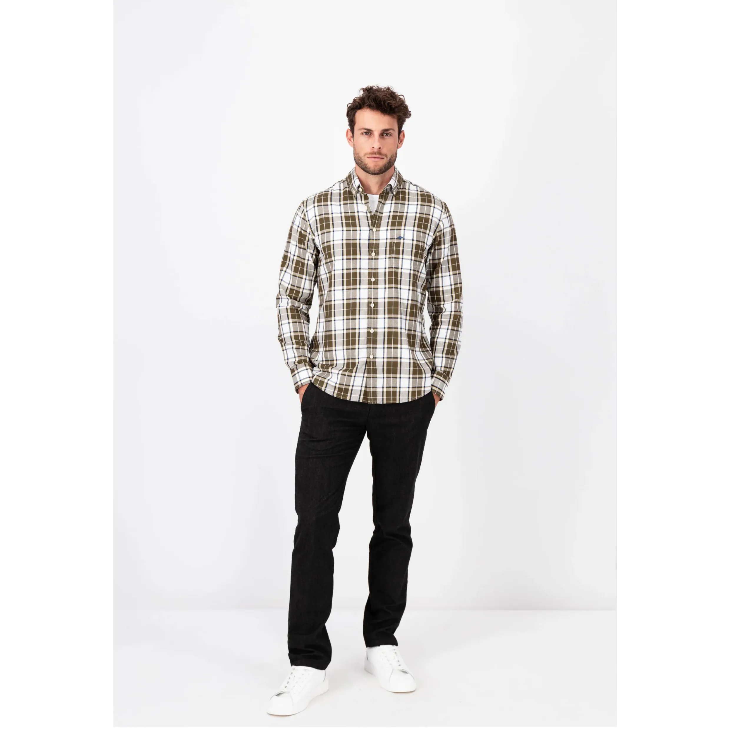 Fynch-Hatton Supersoft Cotton Button Down Shirt 13098020 Winter Sun