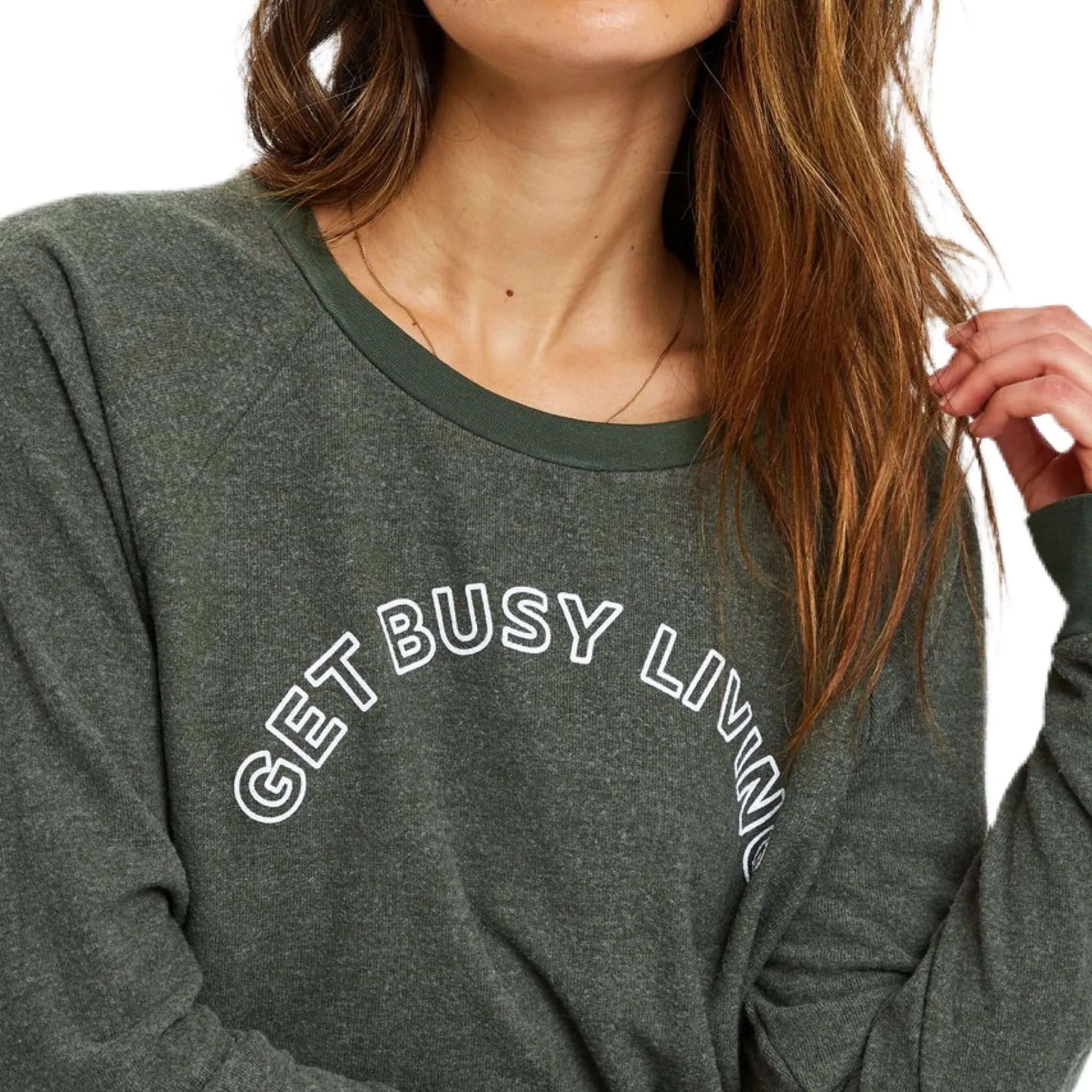 Get Busy Living Pullover - Olive.