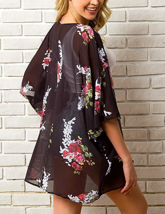 Haute Edition Women's Lightweight Summer Kimono Cover Up Cardigans