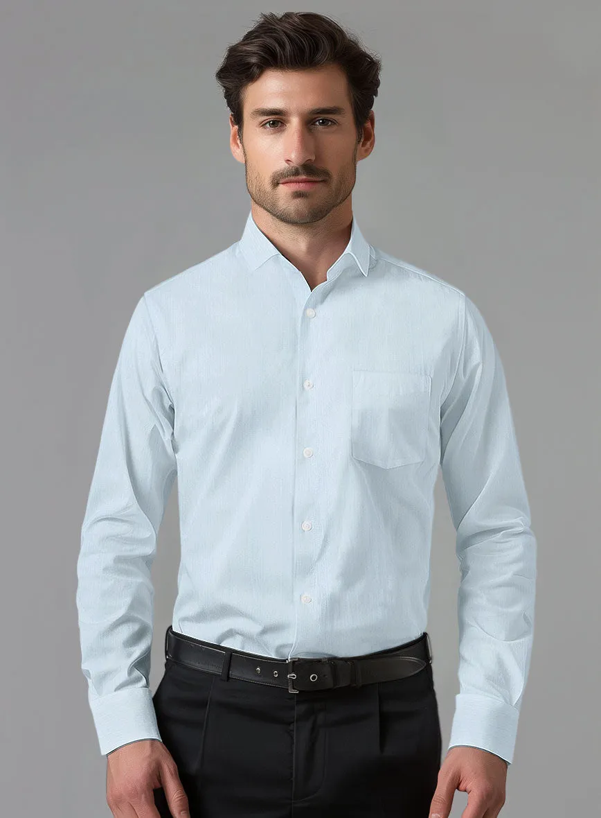 Italian Light Blue Slim Herringbone Shirt