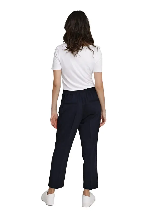 Kaffe Womens Sakura HW Cropped Pants Midnight Marine