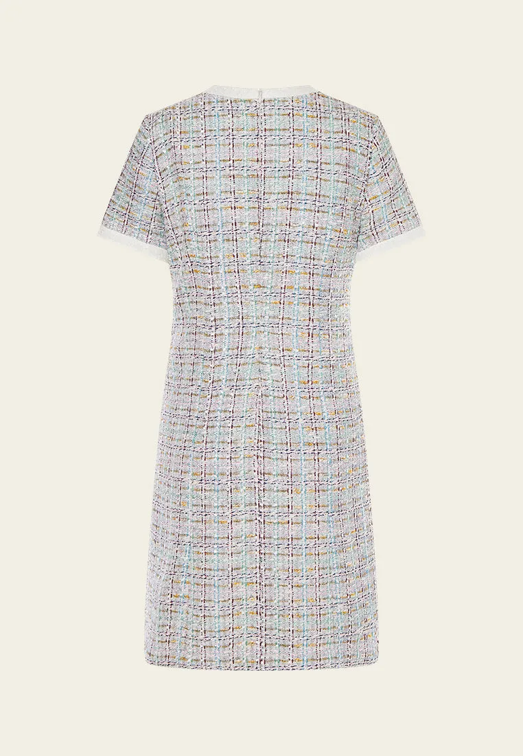 Lurex Classy Check Tweed Dress