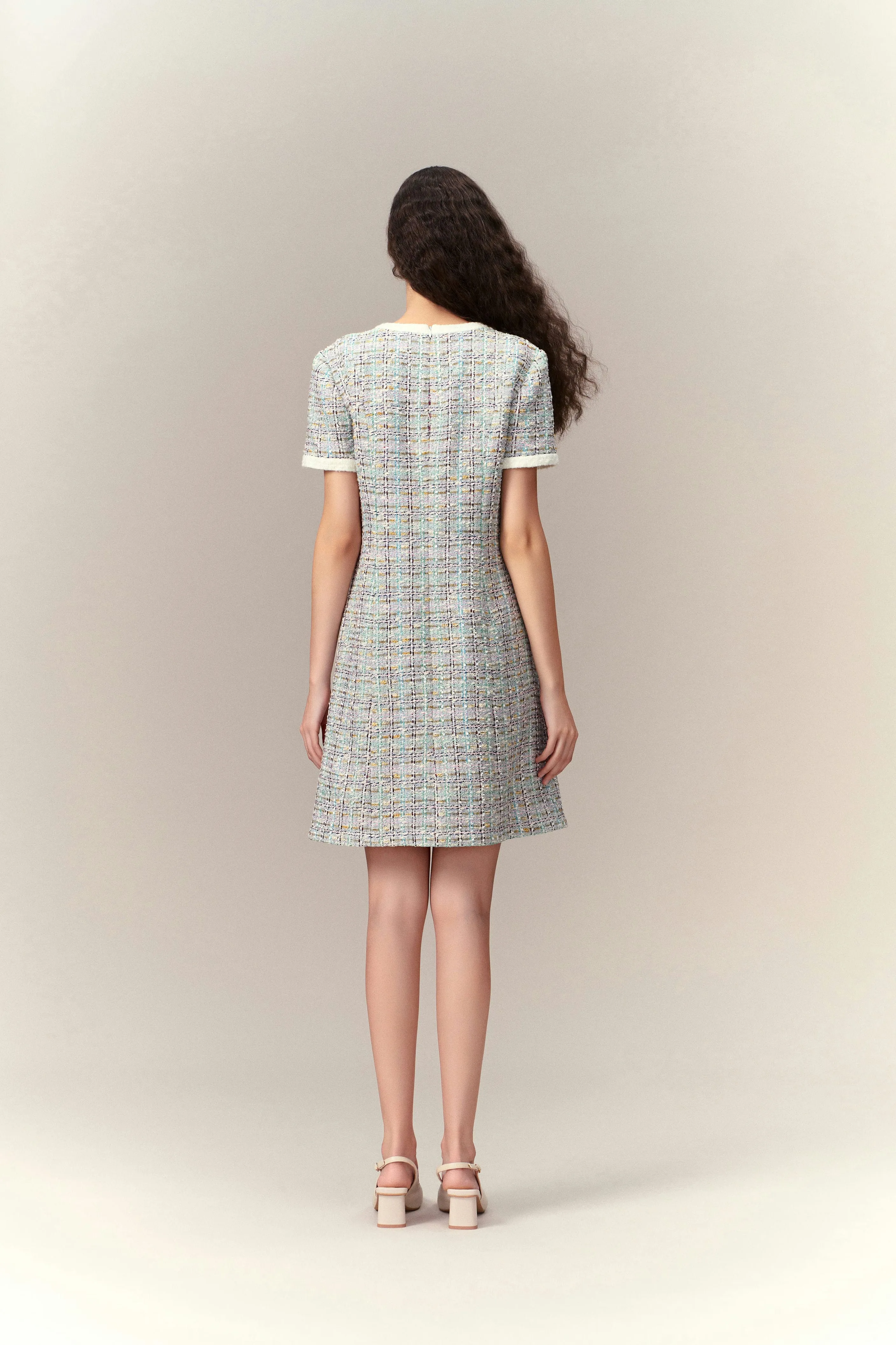 Lurex Classy Check Tweed Dress