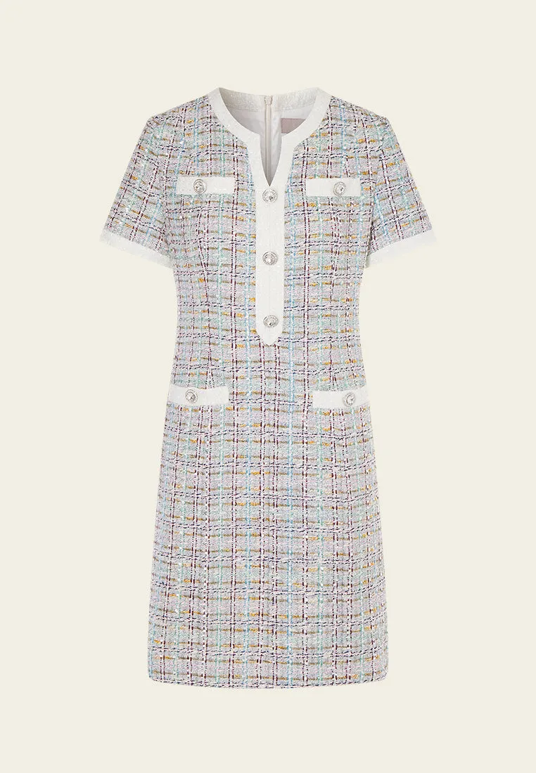 Lurex Classy Check Tweed Dress