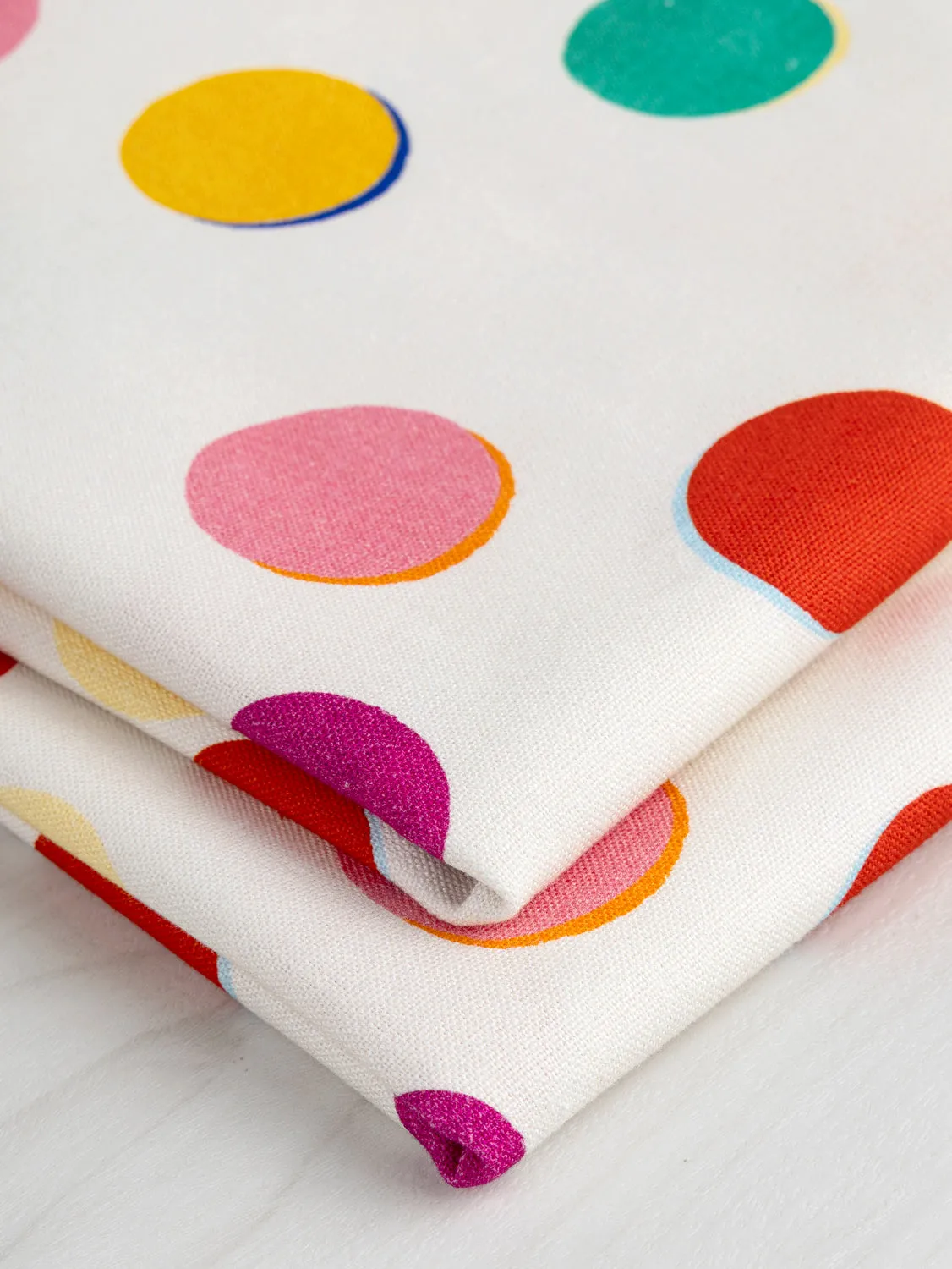 Marbles Print Organic Cotton Canvas - Cream   Multicolour - Swatch