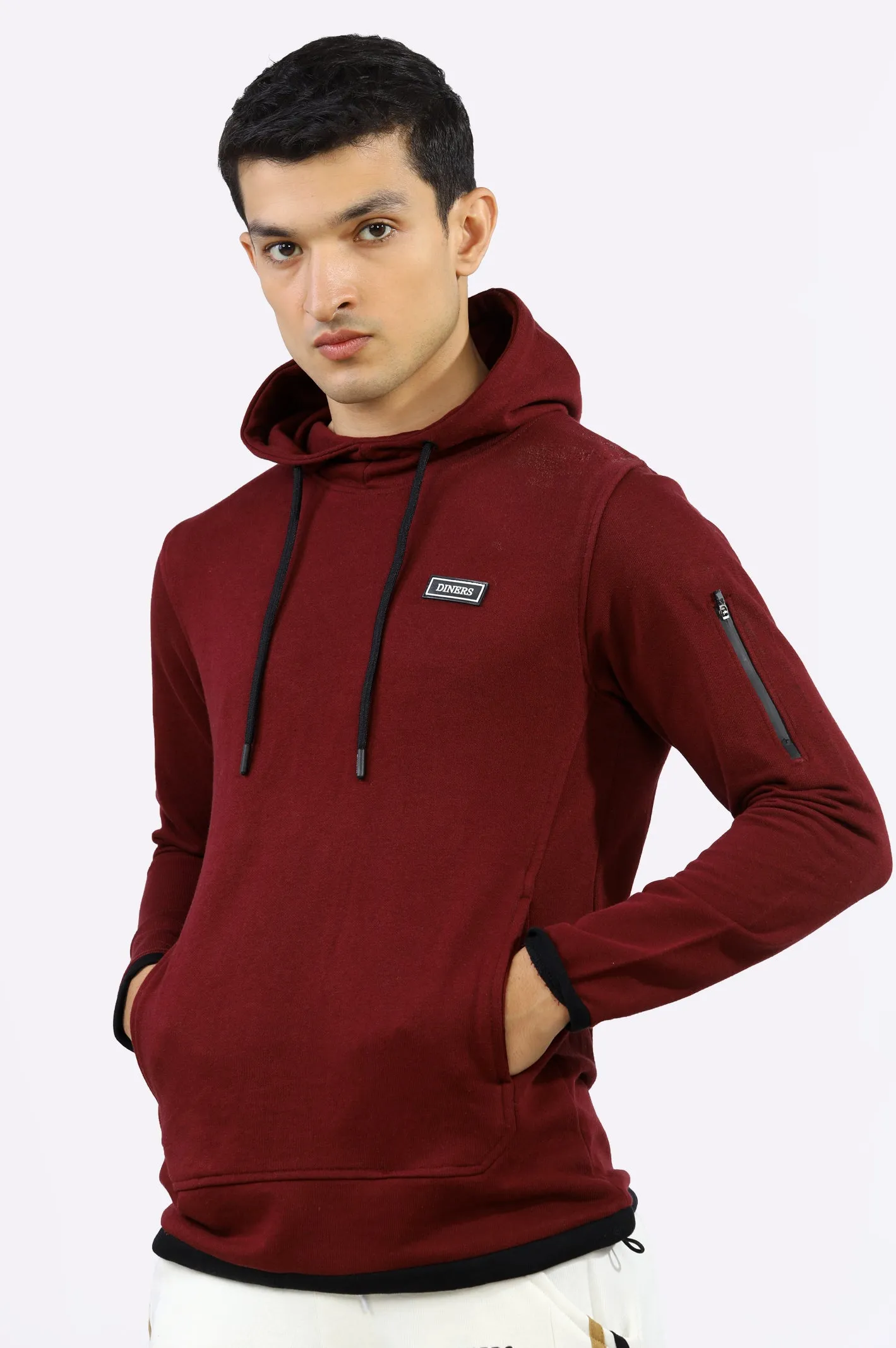 Maroon Pullover Hoodie for Men