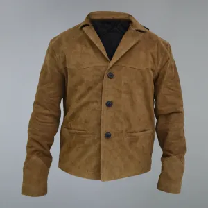 Men's Brown Distressed Genuine Suede Leather Jacket