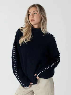 Nyla Ribbed Mock Neck