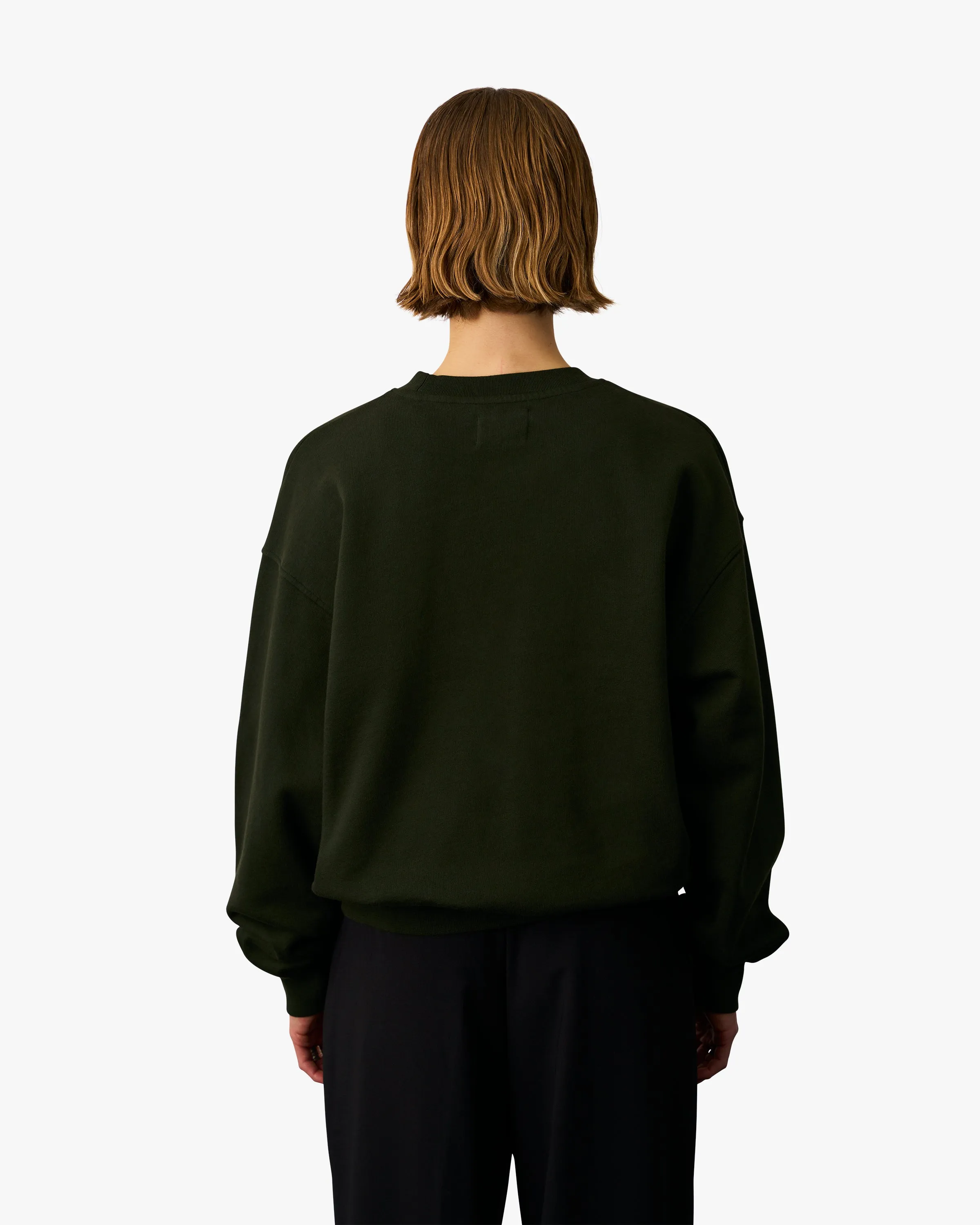 Organic Oversized Crew - Pine Green