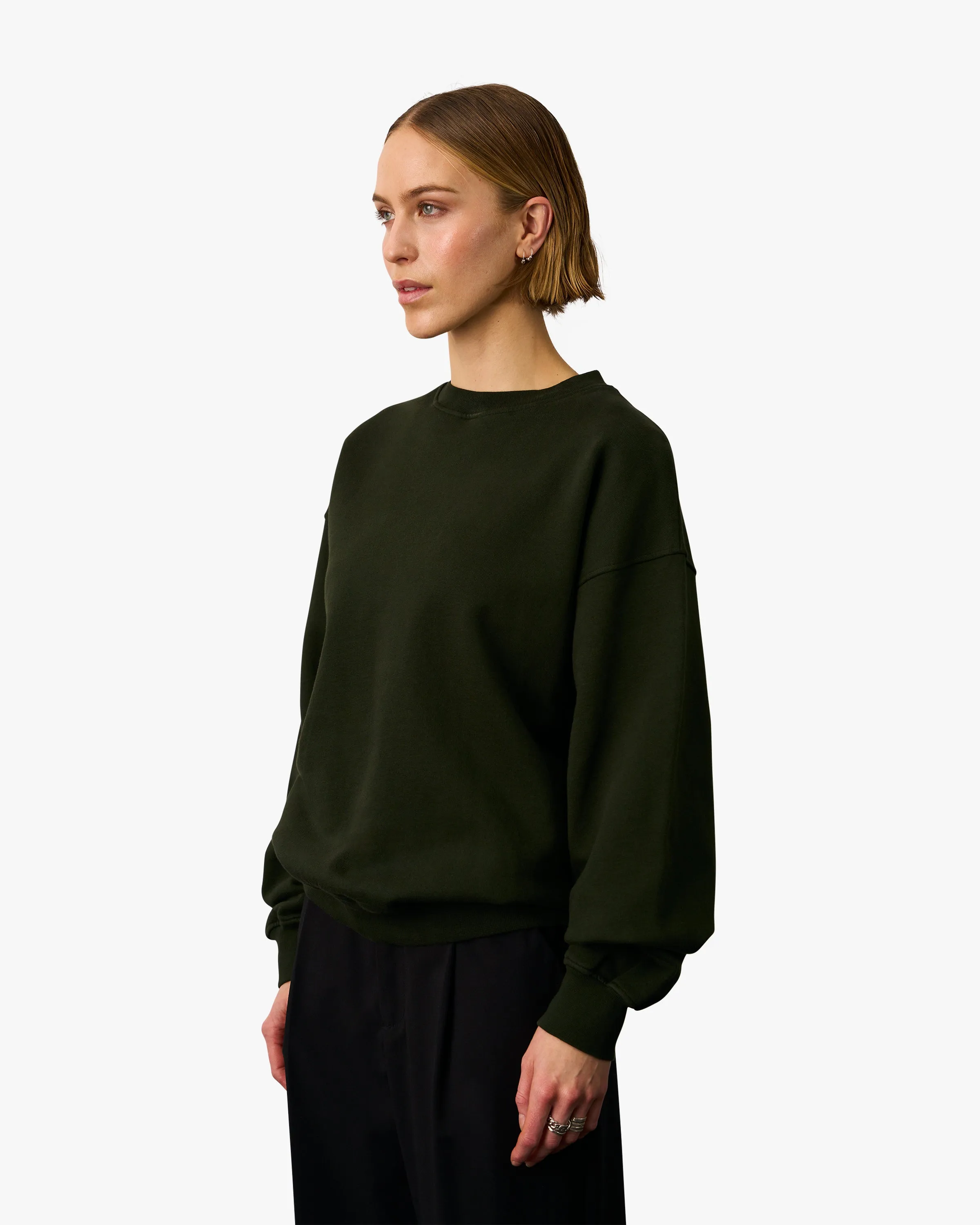 Organic Oversized Crew - Pine Green