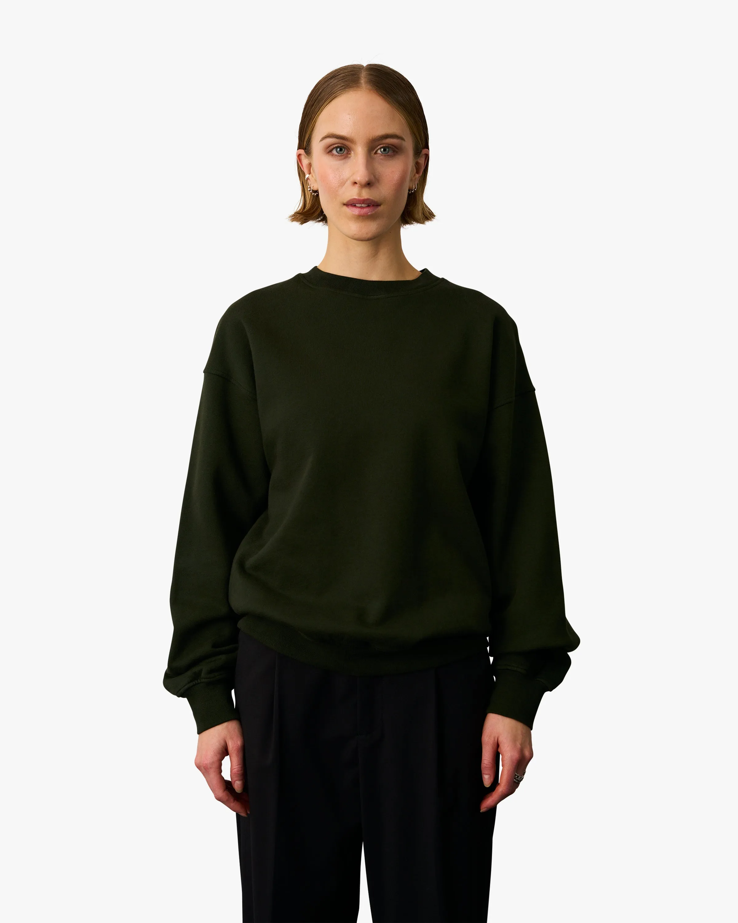 Organic Oversized Crew - Pine Green